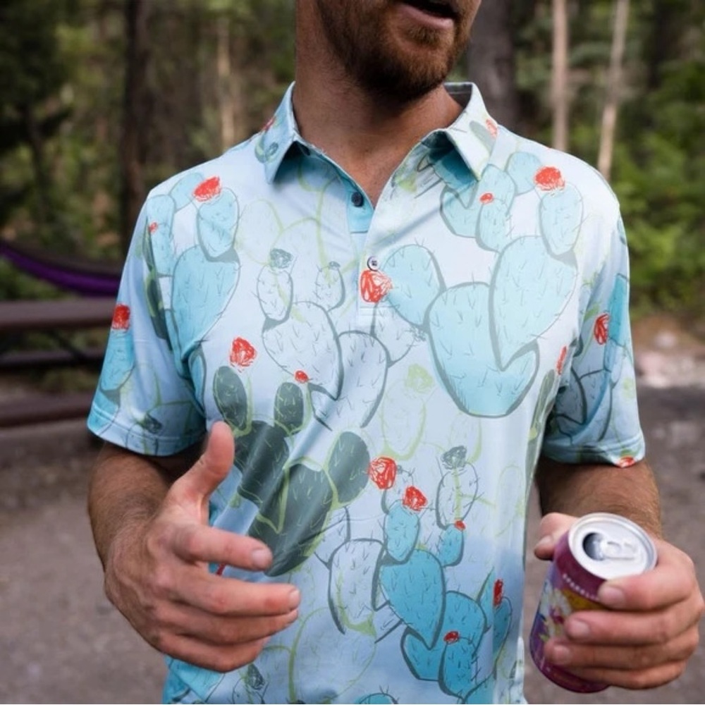 Raised‎ by Coyotes Nopalitos Polo Moisture Wicking Golf Athleisure